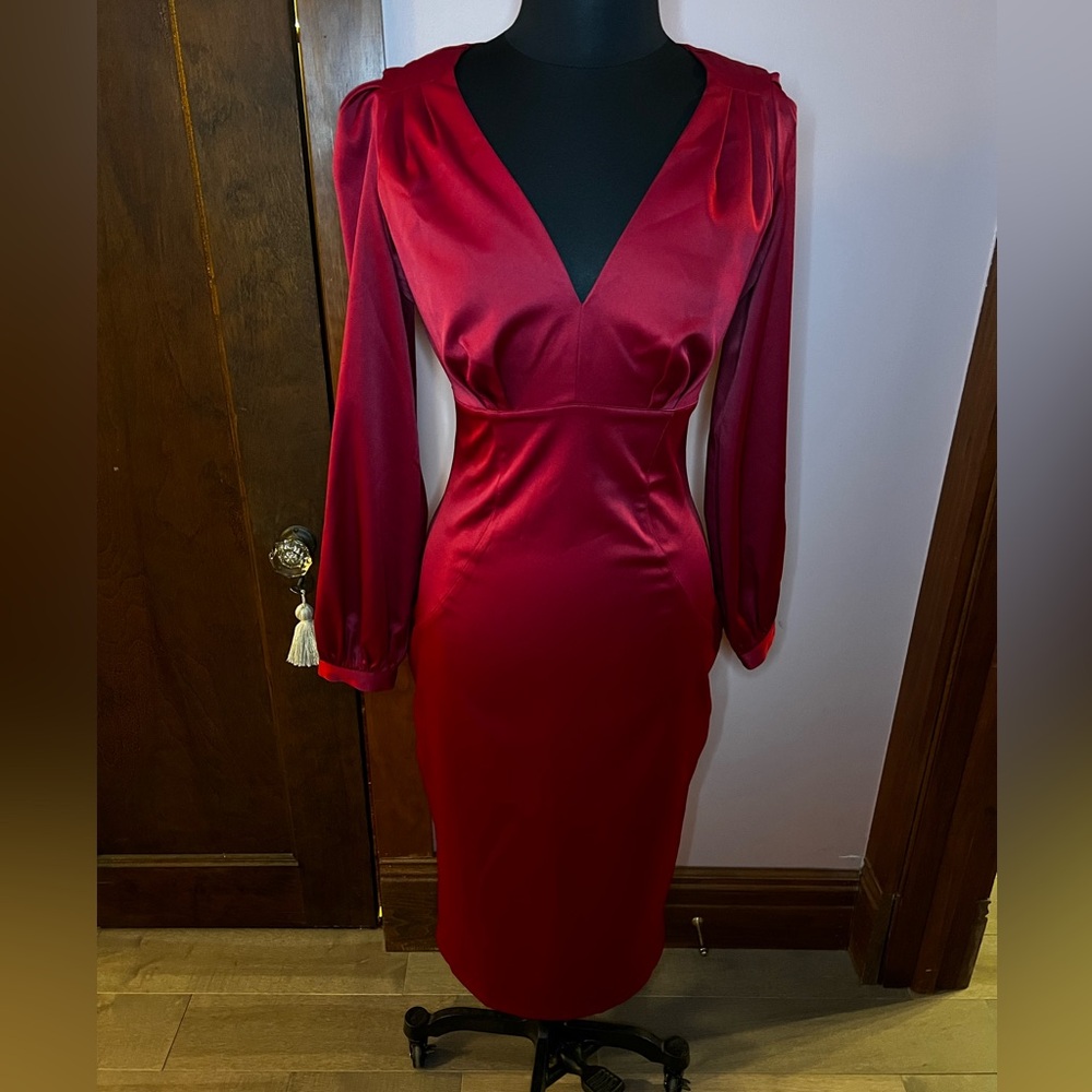 Laura Byrnes 2012 for Pinup Girl Clothing Dark red dress